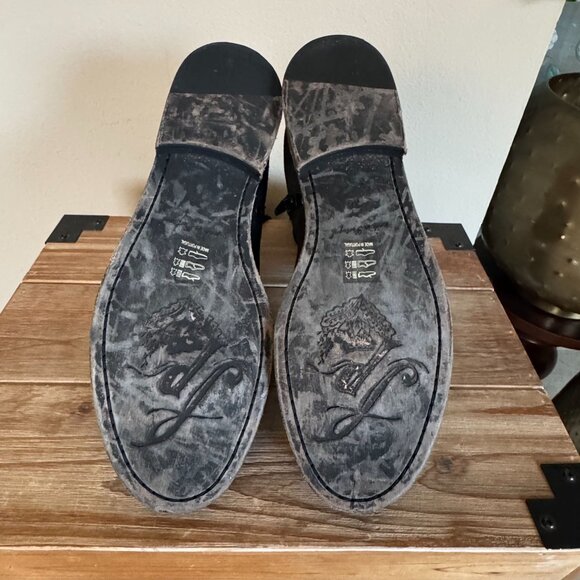 Free People Carson Black Suede Leather Stretch Over The Knee Flat Boots Size 8 - Picture 15 of 16